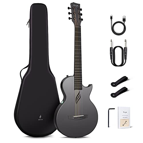 Enya 35-Zoll Anfänger Gitarre Set - Kohlefaser Schwarz Nova Go SP1 Akustik...