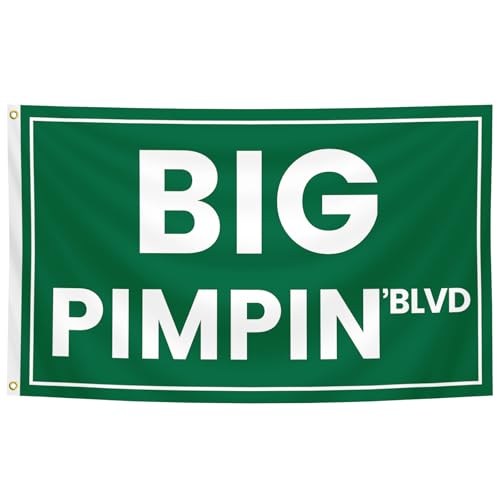 Funny Flags Big Pimpin‘blvd Flags Banner 3X5Feet,Made Of Excellent Fabric, Sturdy, Durable And Brightly Colored, It Makes A Great Gift.
