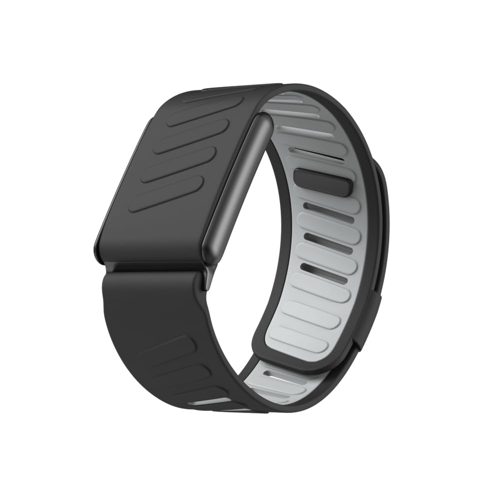 Durable Silicone Sport Band for Whoop 5.0, 130mm Length, Ventilated Design,Two-Tone, Comfertable replacement strap with metal frame connector for Men and Women. (Black and Light Grey) โ image 1