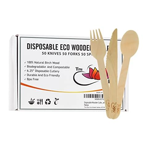 Tru Eco Disposable Wooden Cutlery Set Cover