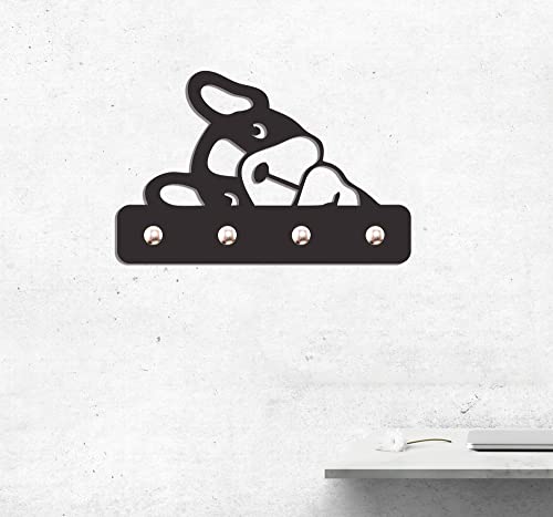 Porta Chave De Parede Decorativo Gancho Suporte Chaves Bulldog Pet Cachorro