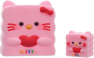 G-Power CH-079 Hard Silicone Charger Protector And Cable Protector Designed With Cat Shaped Set Of 2 Pieces - Multi Color