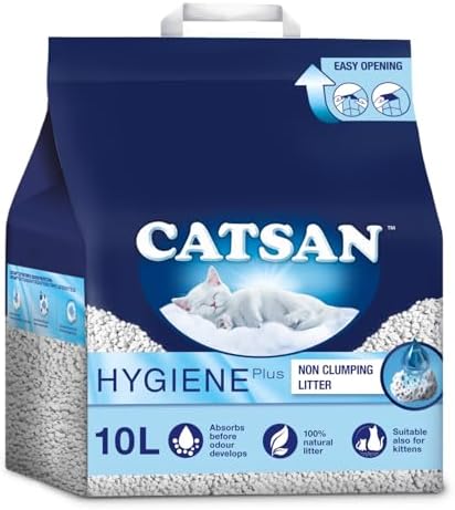Catsan Hygiene Non-Clumping Cat Litter, 100 Percent Natural, Absorbent, 10 Litre, White - View 3