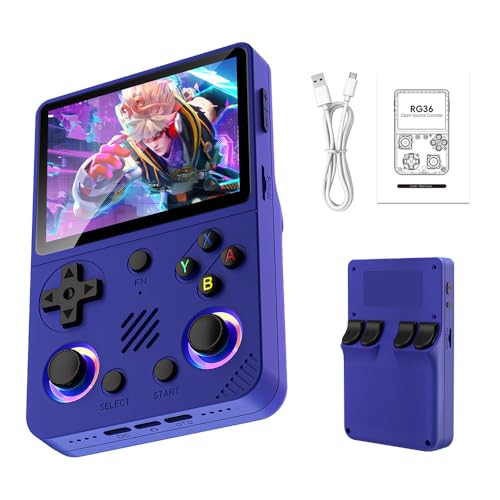 RG36 PRO - Consola de jogos de mão retro, ecrã IPS de 3,5 polegadas, portátil para jogos, 64 G integrada com 20.000 jogos, bateria de 3000 mAh, mais de 20 emuladores, mini arcade de bolso