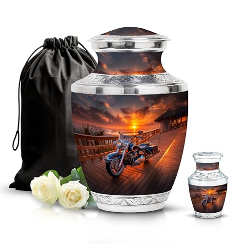 Image of Bike Urn Decorative Urns 1 Large & 1 Small | Burial Urns for Human Ashes, Keepsake for Adult Ash