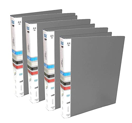 Image of 2D Ring Binder File,Plastic File Folder A /4 Size Tough & Durable Ring Binder (A /4 2D RING BINDER GREY - 4)