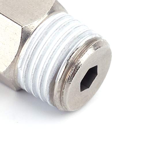 Sns 1/4"Tube Od X 3/8 Npt Male Straight Nickel Plated Brass Push To Connect Pneumatic Fittings（10 Pcs） Spc1/4-03Nptbe #TOP6