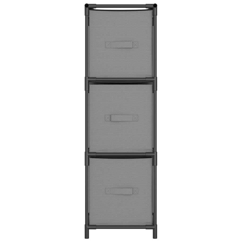 Armario de almacenamiento gris 34 x 34 x 101 cm de tela de acero con 3 cajones, diseño moderno, robusto y ligero, para pasillo, dormitorio, salón