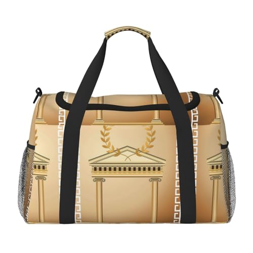 Sac de sport antique noir avec branche d'olivier pour yoga et fitness