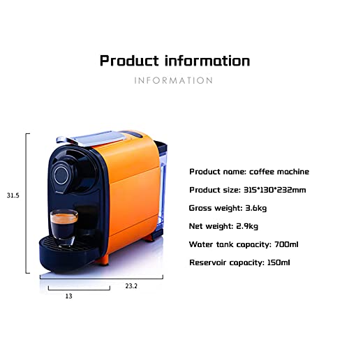 FACAZ Kaffeemaschine Kapsel-Kaffeemaschine Zuhause Kleines automatisches Büro EIN-Tasten-Extraktion und Mahlen… – Bild 3