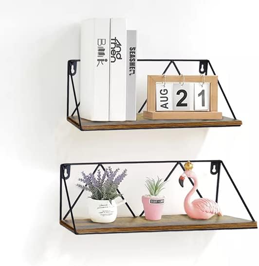 Amazon Brand - Umi Rustic Floating Shelves Set of 2 Wall Mounted Storage Shelves for Bathroom, Bedroom,Kitchen