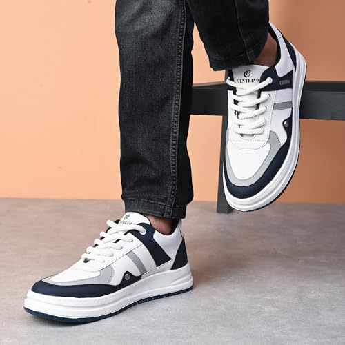 Image of Centrino Low-Top Sneakers for Men | Casual Shoes for Man Stylish | Lightweight Lace-Up Canvas Walking Shoes | Cushioned Insole | Breathable Comfortable Anti-Skid Sole | Trendy Mens Sneaker Shoes Daily (9536)