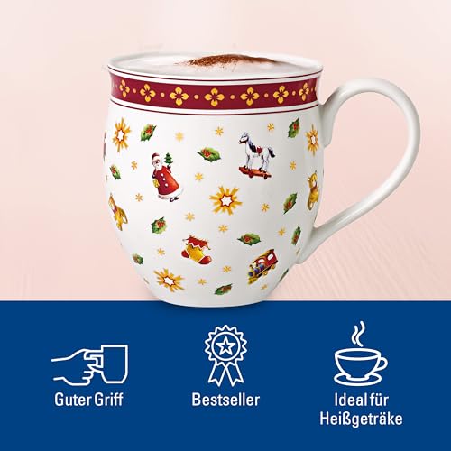 Foto von Villeroy & Boch Toy's Delight Kaffeebecher Toys, 440 ml, Premium Porzellan, Weiß/Rot, Weihnachtsgeschirr, 2 Stück (1er Pack)