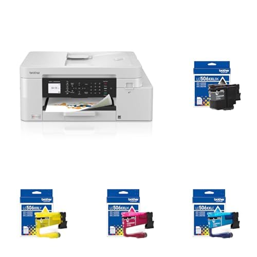 Image of Brother INKvestment 4355 Wireless Color Inkjet All-in-One Printer (MFC-J4355DW) + Brother Genuine LC506XXL Series Super High Yield Black and Colors Ink Cartridges