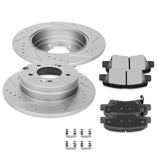 Image of SCITOO Rear 11.17 inch Brake Pads and Rotors Kits Brakes Kits:31424;D1445-8428