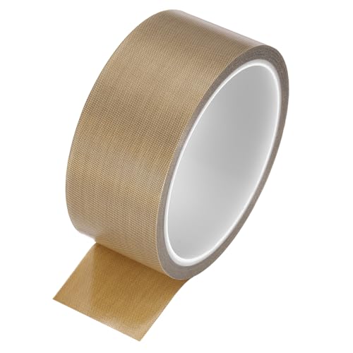 Image of MECCANIXITY 1 Pcs High Temperature Tape 38mm PTFE Coated Fabric Tape Heat Resistant Tape for Vacuum Sealers Adhesive Tape 10m /33ft Brown 0.18mm Thickness