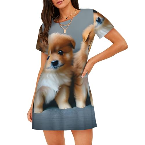 Chemise de nuit à manches courtes pour femme vêtement de nuit léger respirant