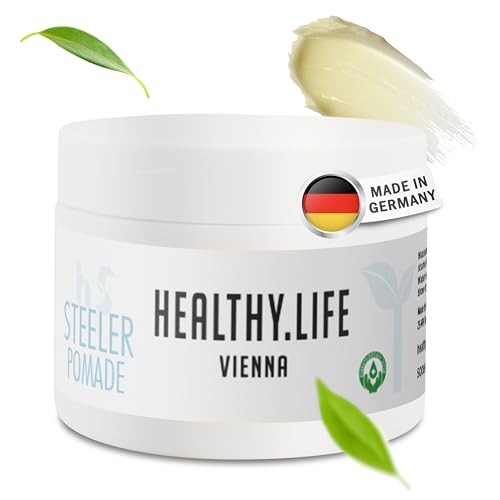 HLV – Pomada para el cabello a base de agua con agarre y brillo extra fuertes – Pomada de peinado para hombres para cabello seco y húmedo – Cera para el pelo para hombre, ideal para pompadores