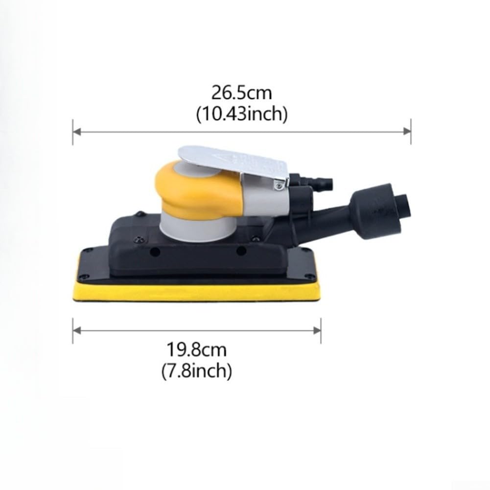 Pneumatiker Rechteckschleifer 70x198mm 10.000 U/min für | Autopolitur & Lackierung, 90 PSI Druckluft Exzenterschleifer mit Absaugung für Metallbearbeitung in Werkstatt