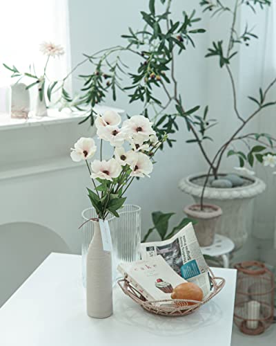 Kamang Ranunculus Flowers White Silk Flower (3 Stems) For Home Decor And Wedding. Artificial Flower For White Spring Decor. Floral Arrangement And Table Centerpiece. White Silk Flowers (White) #TOP6