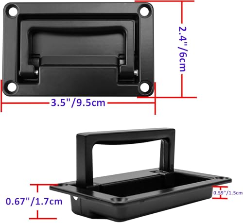 Image of Bitray Recessed Pull Handles Hatches Pull Handle Black Toolbox Recessed Flush Pull Handle for Deck Hatch -2Pcs
