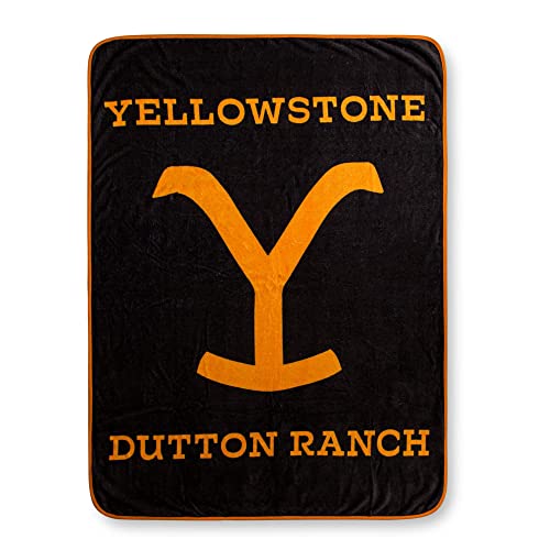 Yellowstone Dutton Ranch Raschel Fleece Throw Blanket | Plush Cover for Sofa or Bed | 45 x 60 Inches