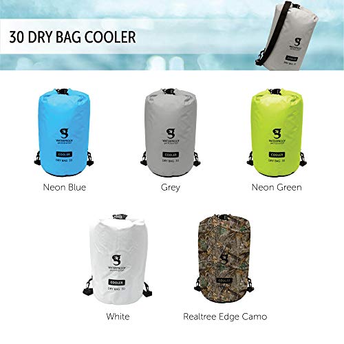 Geckobrands 30L Backpack Dry Bag Cooler - Holds 24 Cans Or 18 Bottles - Dry Bag Backpack With Adjustable Shoulder Straps - Perfect For Kayaking, Boating, Outdoor Activities And Travel (Gray) #TOP2