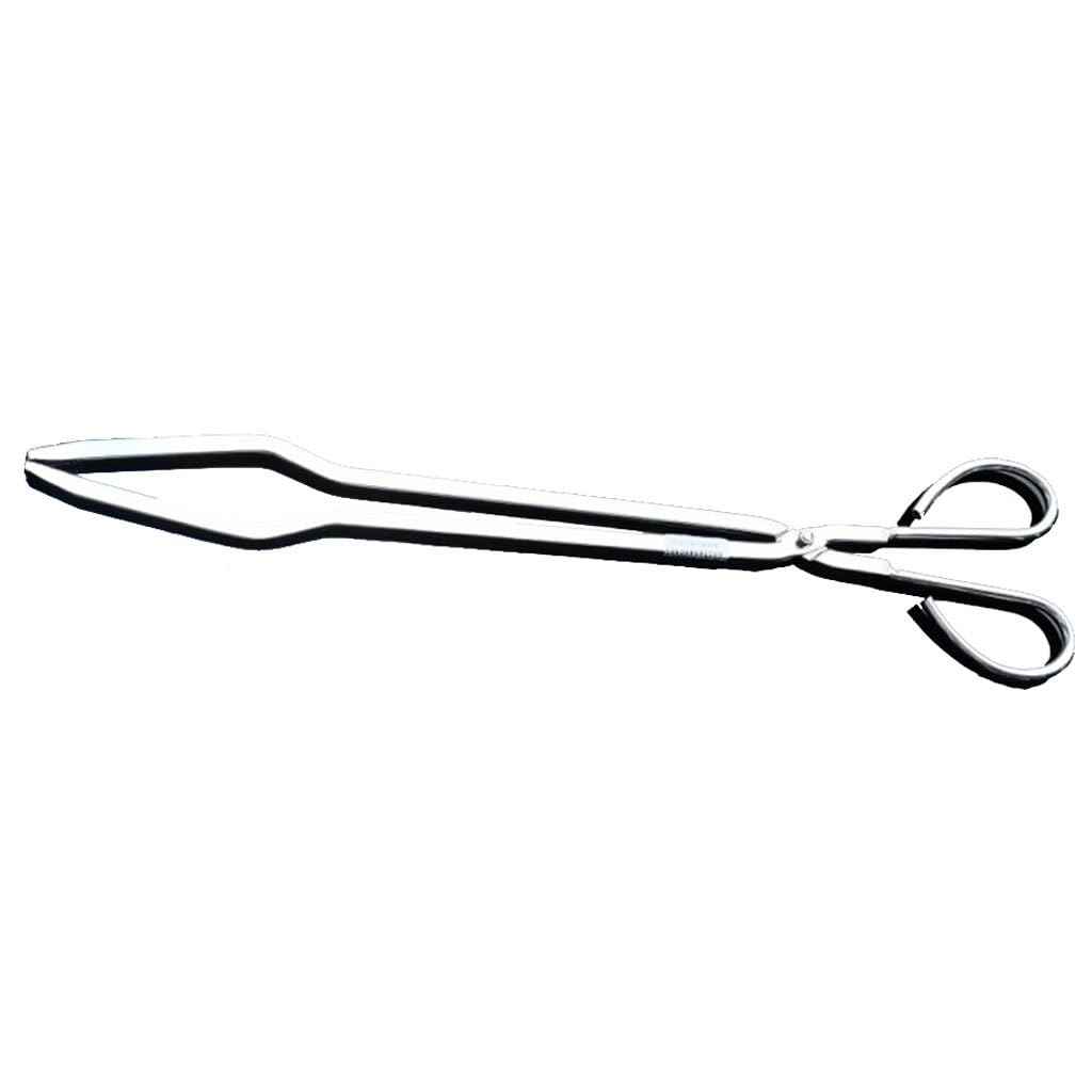 Pinzas de acero inoxidable, largas pinzas para leña para barbacoa, estufa exterior y pinzas de leña (68 cm)