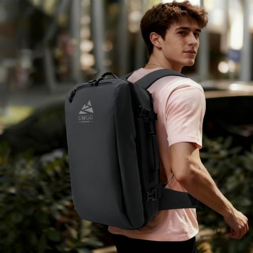 Image of Vacuum Travel Backpack 60L with Air Pump Vacuum Water Resistant Air Compression System Carry On Suitcase Luggage with Rain Cover Black