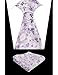 Alizeal Mens 3.15inches Light Color Rustic Tie with Flower Printed Handkerchief, Lavender+Lilac
