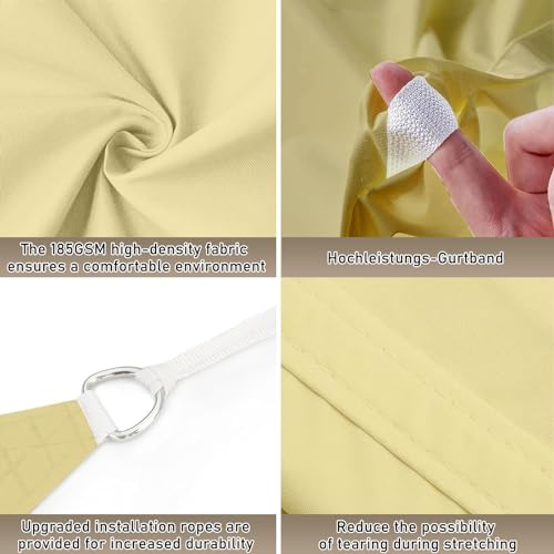 Voile d'ombrage imperméable 1x2.5m anti-UV polyester sable - 4