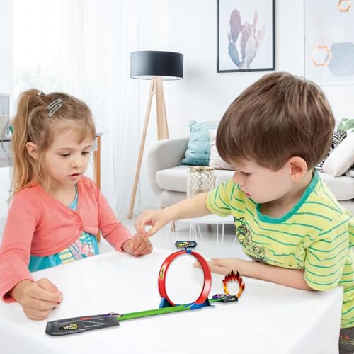 Piste de voiture de course pour enfants idéale pour s'amuser en famille au salon