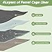 Bienbee Ferret Cage Liner Set, Waterproof Ferrets Cage Accessories for Small Animals Rats Chinchillas Hedgehogs Ferrets(Gray, Double Unit Combo)