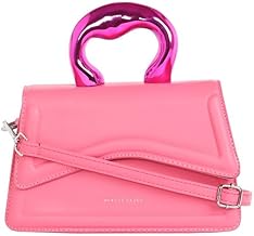 Haute Sauce Women's The Caldera Gloss Hand Bag For Casual Wear | Rouge Pink Colour | One-Size| Magnetic Closure | Vegan Leather Material | Detachable Sling | Handbag For Woman & Girls
