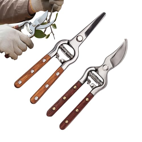 Sécateur de Jardin,Sécateur Bypass Robuste | 2 Sécateurs en Acier Inoxydable pour Jardinage Extérieur | Pour Maison Fleurs Branches Pelouse Jardinage Extérieur Jardiniers