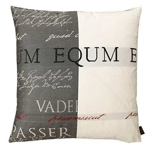 APELT Signum_49x49_89 Kissenhülle 'Schrift', weiß / schwarz / rot