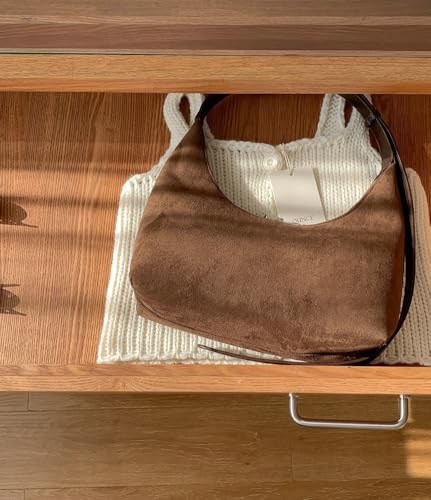 2025 Trendy Suede Handbag Adjustable Shoulder Purse with Leopard Print Vintage Chic Soft Hobo Bag for Fall Winter2