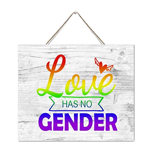 Plaque bois Love Has No Gender rétro : décoration murale de table - 2