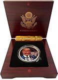 Donald J. Trump 45th & 47th President Collectible Half Dollar Coin – Limited Edition with Signature Design, Great Seal Reverse, Acrylic Protector & Deluxe Red Wood Display Box – Washington D.C. Souvenir Gift