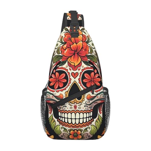 Morrales de senderismo bolso cruzado colorido calavera miniatura 2
