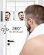 PERMUST 360° Höhenverstellbarer Spiegel - 3-Wege Klappspiegel Zum Aufhängen Mit Vergrößerungsspiegel 10-Fach - Rasierspiegel Für Hair Trimmer, Schminken Und Rasieren
