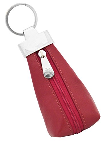 Visconti K10 Leather Key Ring Zippered Coin Pouch (Fuschia)