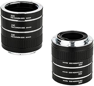 JJC EF & EF-S Mount Auto Focus Extension Tube Set for Canon EOS 90D 80D 70D 60D 77D Rebel T6 T7 T5 T8i T7i T6i T6s T5i T4i SL3 SL2 EOS 6D Mark II 7D Mark II 5D Mark IV III 5Ds R 1Dx Mark III and More