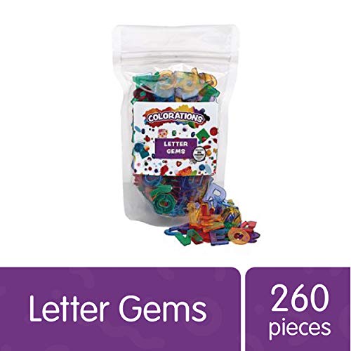 Colorations Plastic Translucent Multi-Color Uppercase Letters, 3/4", 260 Pieces for Decorating Arts