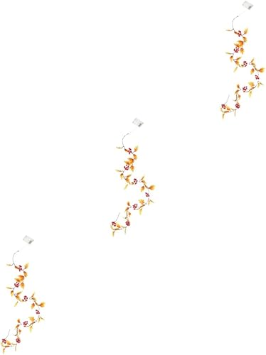 NOLITOY Guirnalda luminosa de ratán de arce para decoración de casa para decoración de Navidad, hojas de otoño, guirnalda de cosecha, guirnaldas de