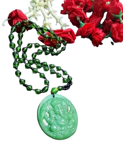 Ze-Creations Semi Precious Ganesh Murti Green Jade Stone for Car Dashboard Unisex Wear Pure Green Jade Mala 108 Beads Original Certified ग्रीन जेड स्टोन माला-image-45