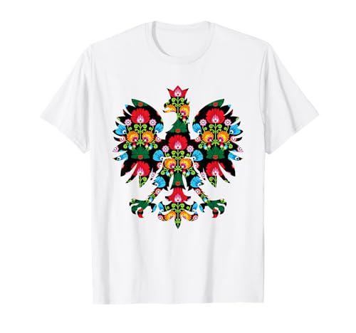 POLISH EAGLE | Poland FOLK ART Emblem, Polish Fest Tee T-Shirt