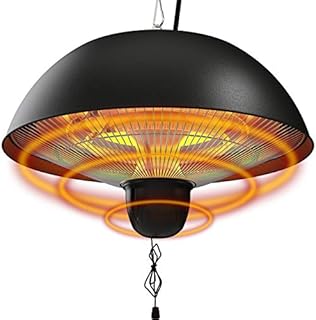 Hanging Patio Heater, 1500W Outdoor/Indoor Electric Patio Heater, Infrared Patio Heater, Ceiling Electric Heater with 3 Adjustable Modes 600W/900W/1500W