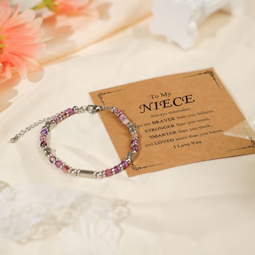 Nature Stone Bracelet, Trendy Teen Girl Gift Ideas with Quote Card for Birthday Christmas Easter Valentines3