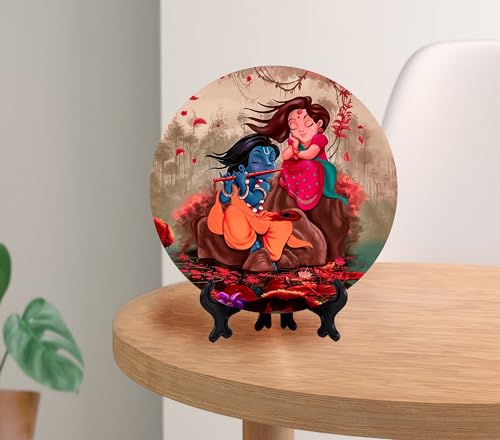 Image of Gfylo I Muralidhara Art Plate - Decorative Ceramic Wall Hanging and Table Top for Couple, Family, Friend (8 Inch)